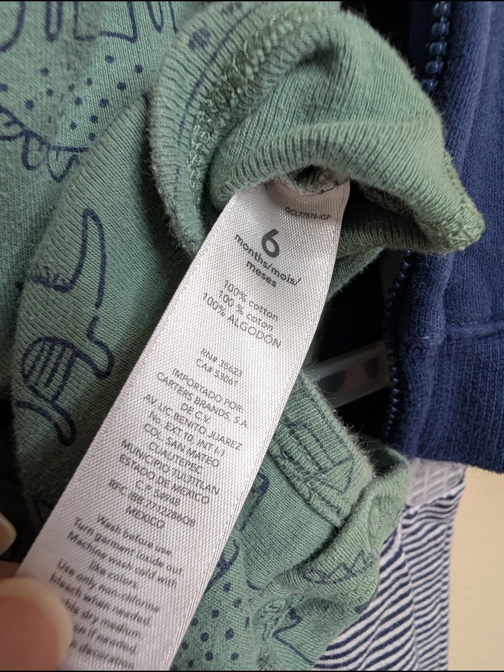 Carter's 3 Piece Baby Boy Outfit Set Dinosaur Hoodie Bodysuit Pants 6 Months - Picture 10 of 12